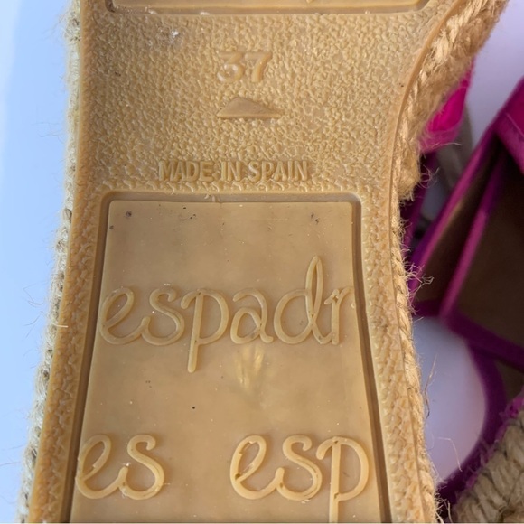 Gaimo Ronda Fuchsia Pink Silk Jute Platform Espadrilles sz 37 / US 6.5-7 - Picture 9 of 10